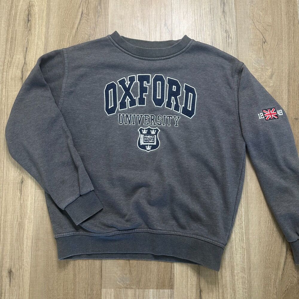 Oxford University Gray Small S College Sweatshirt Sweater